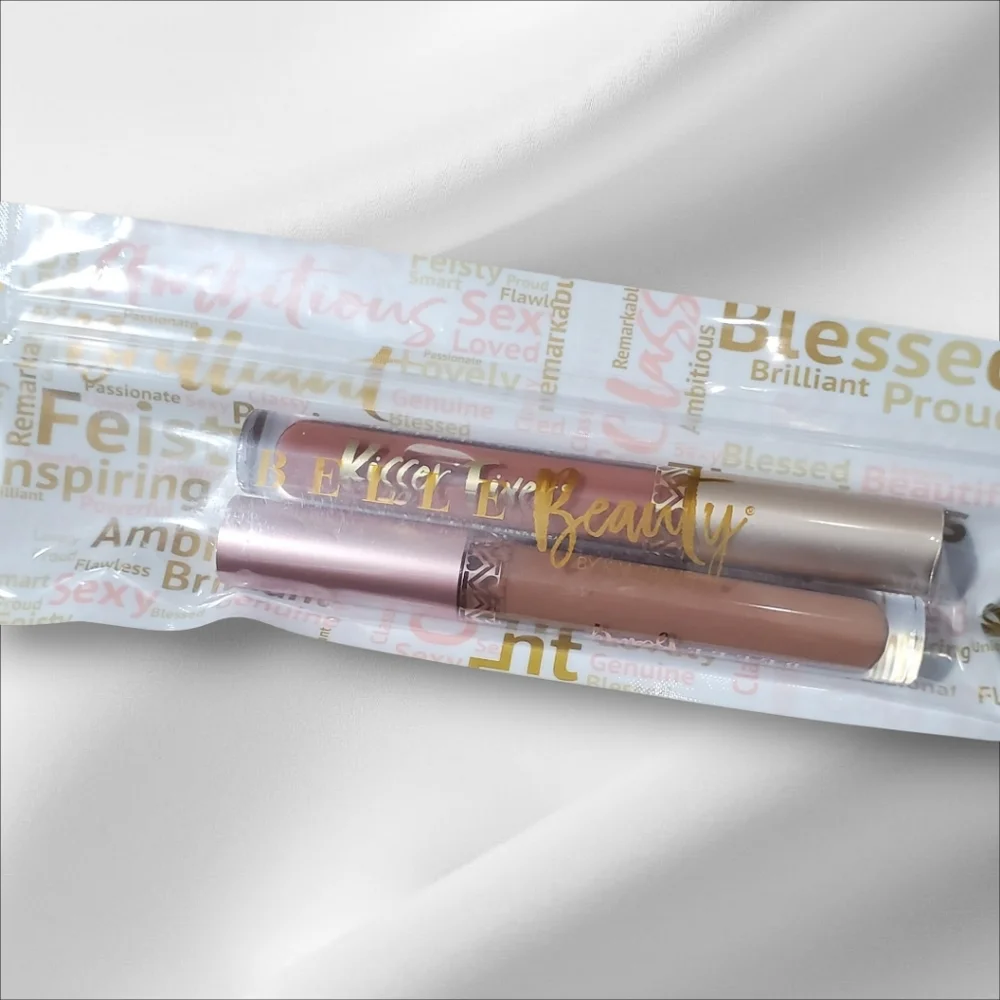 BELLE Beauty By Kim Gravel 2pc Brown Nude & Berry Nude Lip Fixer NEW